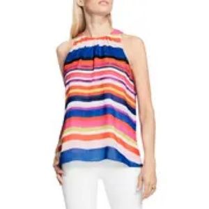 Vince Camuto Flowy Multi Sleeveless Top Tank Size Small